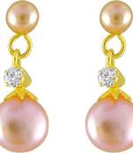 Pink pearl earrings