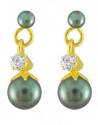 Green pearl earrings 1