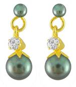 Green pearl earrings