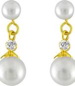 White pearl earrings