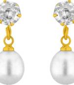 White pearl earrings