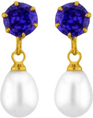 Green pearl earrings 1