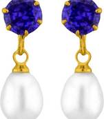 Green pearl earrings