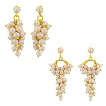 Maroon pearl earrings 1