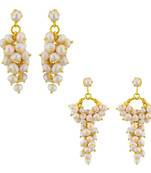 Maroon pearl earrings