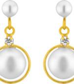 White pearl earrings