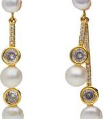 White pearl earrings