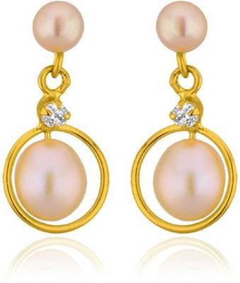 Pink pearl earrings 1