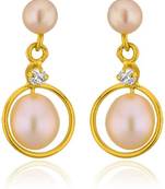 Pink pearl earrings