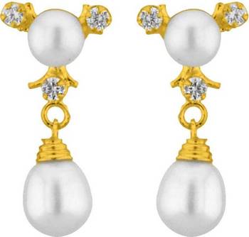 White pearl earrings 1