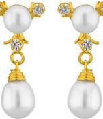 White pearl earrings