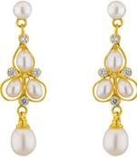White pearl earrings