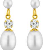 White pearl earrings