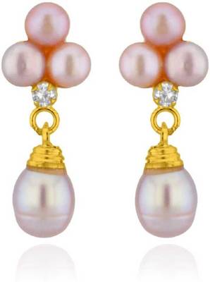 Pink pearl earrings 1