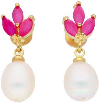 Pink pearl earrings 1
