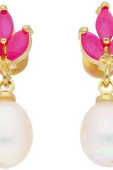 Pink pearl earrings