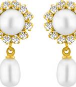 White pearl earrings