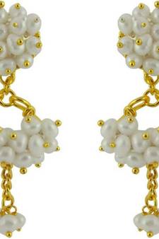 White pearl earrings