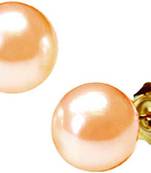 Pink pearl earrings