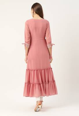 Peach embroidered georgette embroidered-kurtis 2