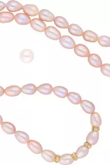 Pink pearl necklaces