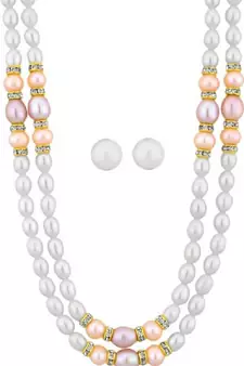 Multicolor pearl necklaces