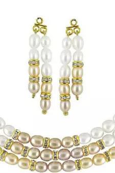 Multicolor pearl necklaces
