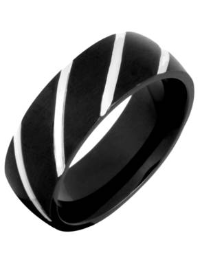 Black Silver 316L Surgical Stainless Steel Wedding Engageent Band Ring for Men 2