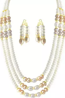 Multicolor pearl necklaces