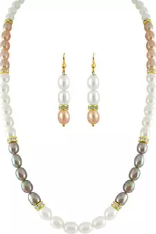 Multicolor pearl necklaces