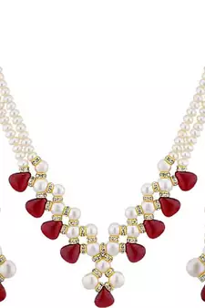 Multicolor pearl necklaces