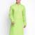 Light Green plain Pattern Straight men kurta