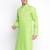 Light Green plain Pattern Straight men kurta