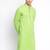 Light Green plain Pattern Straight men kurta