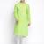 Light Green plain Pattern Straight men kurta