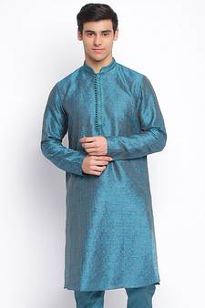 Firozi Woven Pattern Straight men kurta
