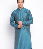 Firozi Woven Pattern Straight men kurta