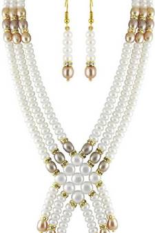 Multicolor pearl necklaces