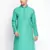 Green plain Pattern Straight men kurta