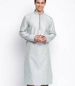 Powder Blue ChikankariPattern Straight men kurta