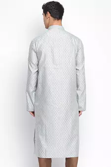 Powder Blue ChikankariPattern Straight men kurta