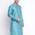 Ocean Blue Woven Pattern Straight men kurta