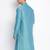Ocean Blue Woven Pattern Straight men kurta