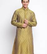 Gold Woven Pattern Straight men kurta