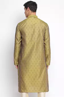 Gold Woven Pattern Straight men kurta