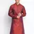 Orange Woven Pattern Straight men kurta