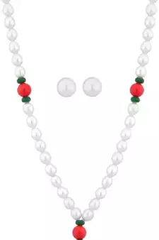 Multicolor pearl necklaces