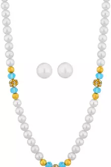 Multicolor pearl necklaces