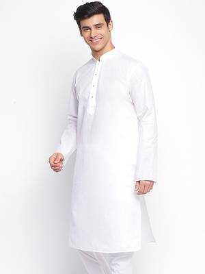 White plain Pattern Straight men kurta 2