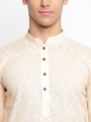 pink Cotton plain Straight men kurta With Churidar 5